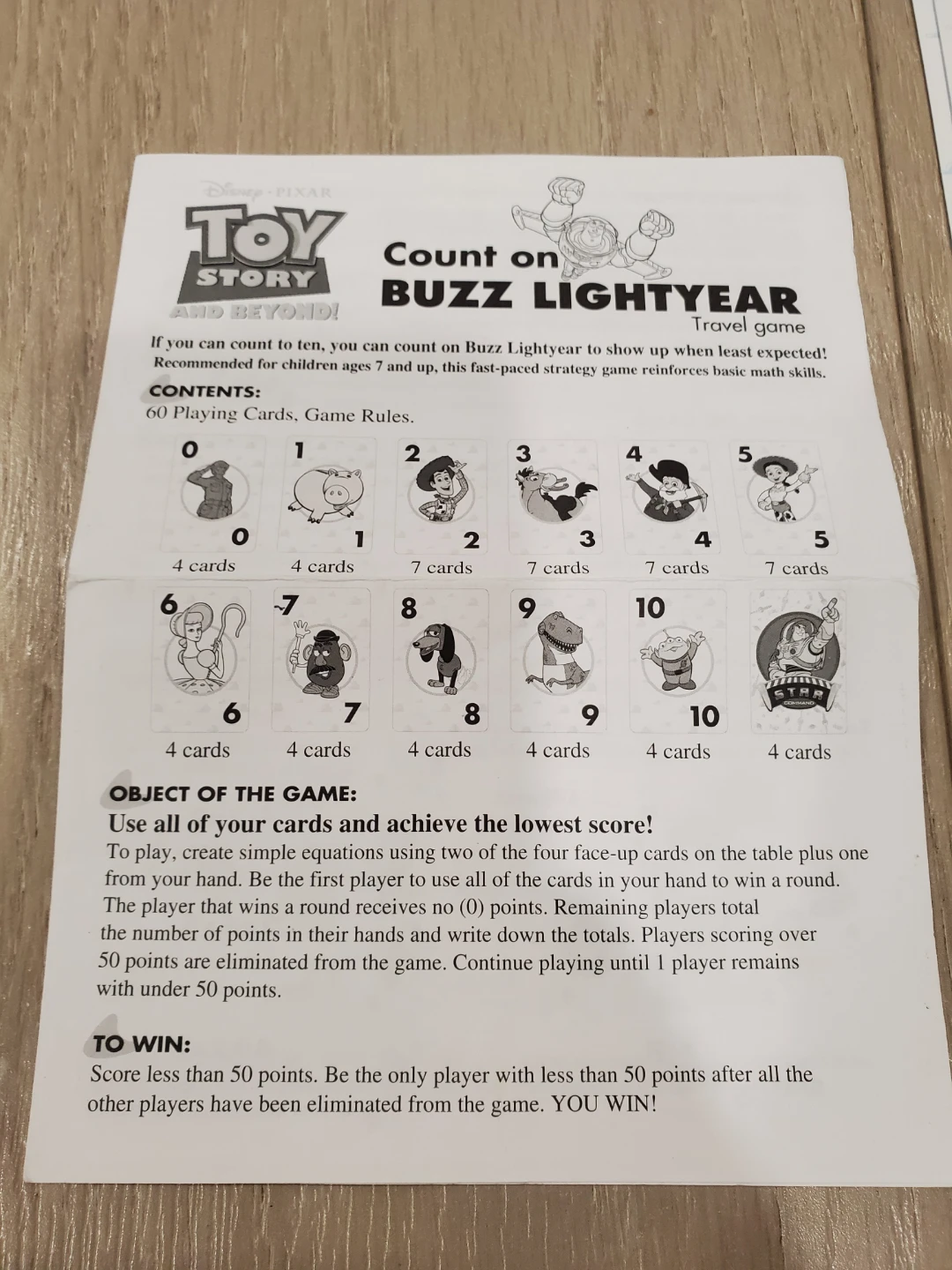 Toy Story Count on Buzz Lightyear Playing Card Game. - photo 2