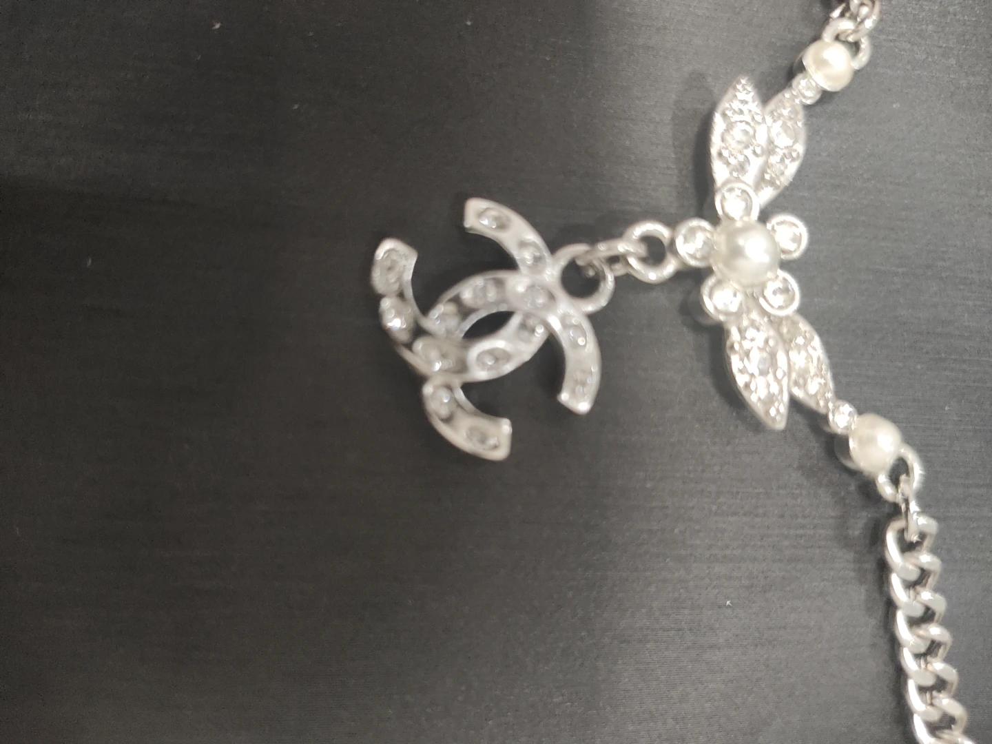 Chanel CC Logo Necklace with Pearls and Crystals - photo 2