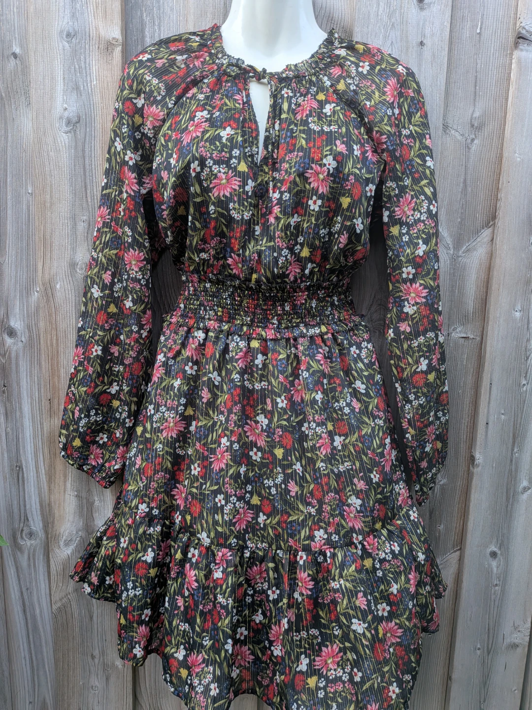 Women's Floral Print Smocked Waist Dress sz MEDIUM - photo 2