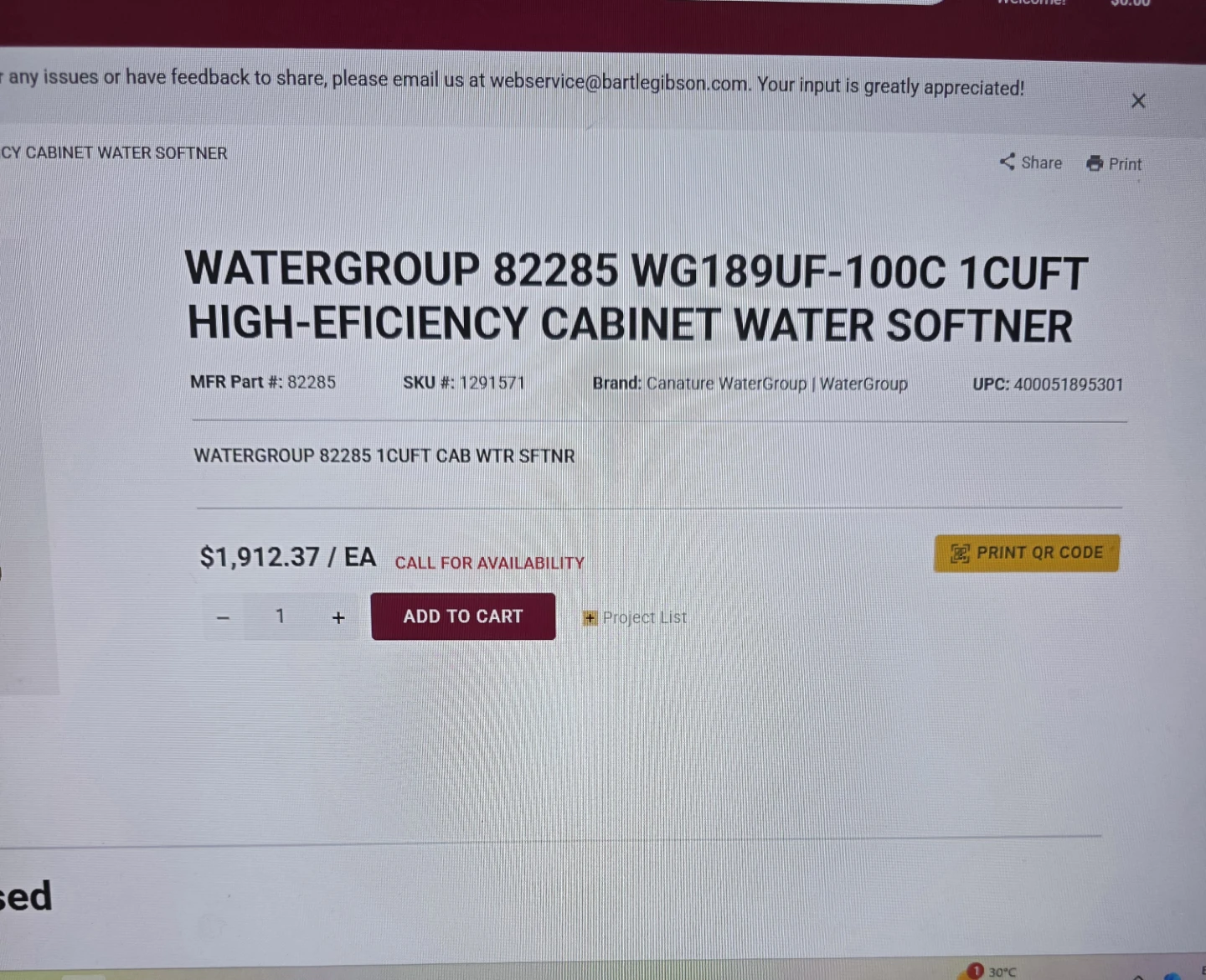 WaterGroup 82285 WG189UF-100C Water Softener