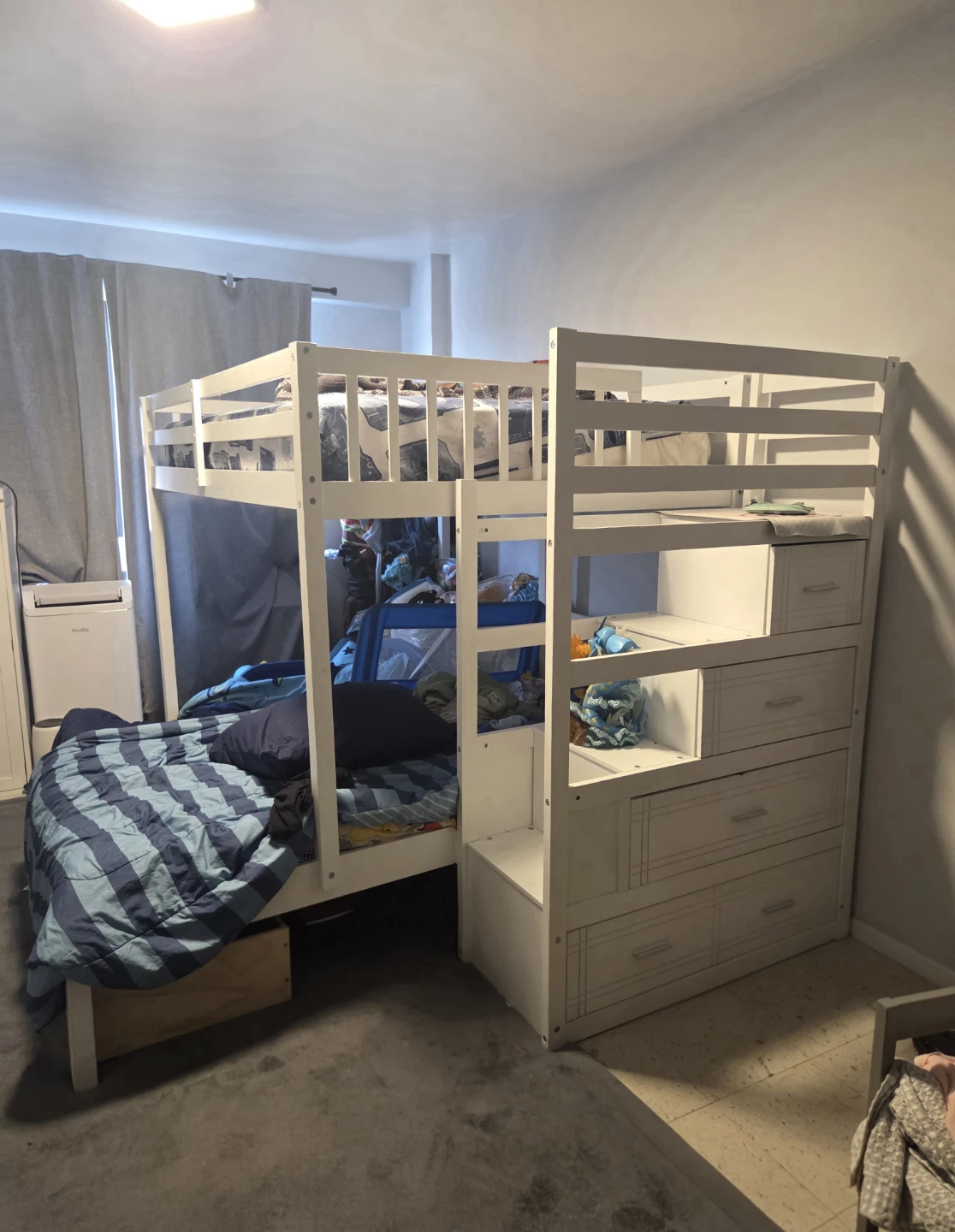 Full over twin loft bed with stairs, storage and TV - photo 2