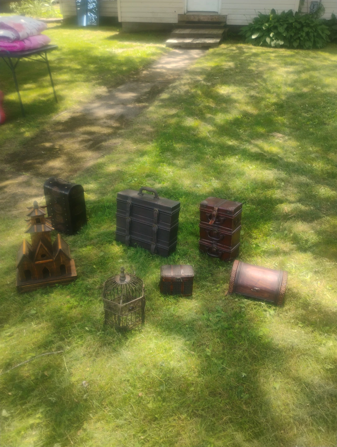 Assorted Decorative Wooden Chests & Birdhouse - photo 2