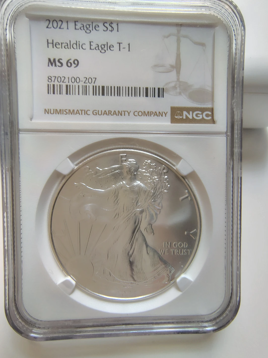 2021 American Silver Eagle T-1 MS 69 NGC - photo 2