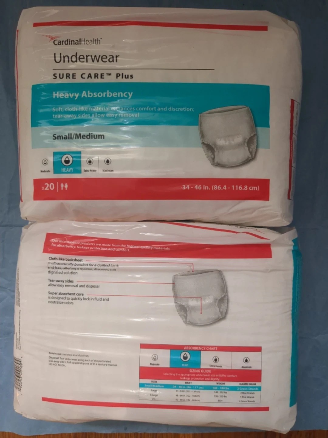 Adult Unisex Diapers, Size Medium, Heavy Absorbency (20 Count) - photo 3