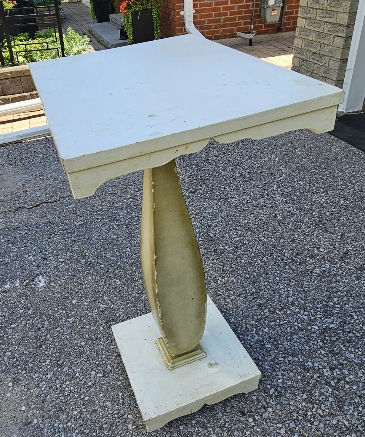 White Pedestal Side Table