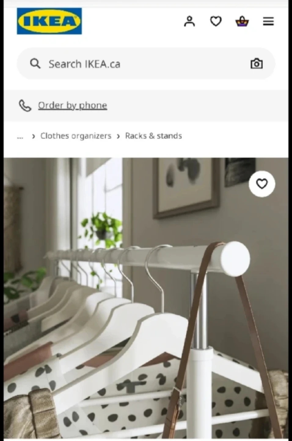 IKEA RIGGA Clothes Rack on Wheels, White - photo 3
