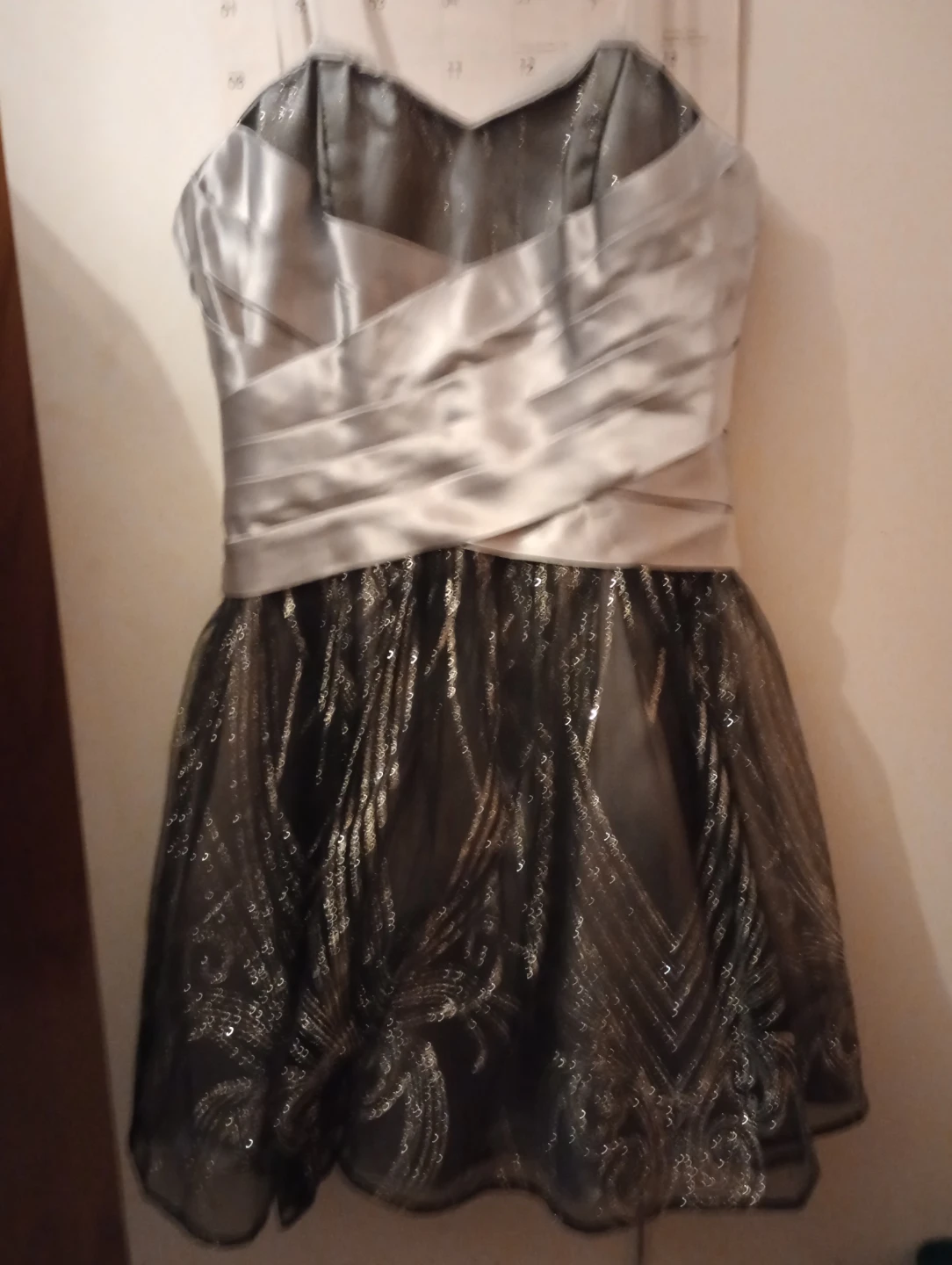 Hailey Logan by Adrianna Papell Silver Strapless Dress Size 9/4 - photo 3