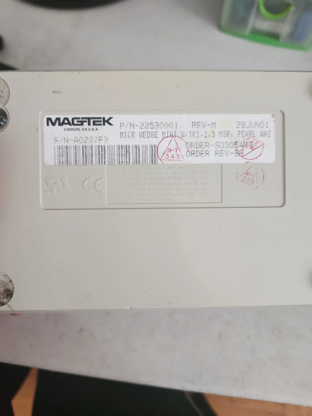 MAGTEK MICR HEDGE MTK1.2.3 MSR