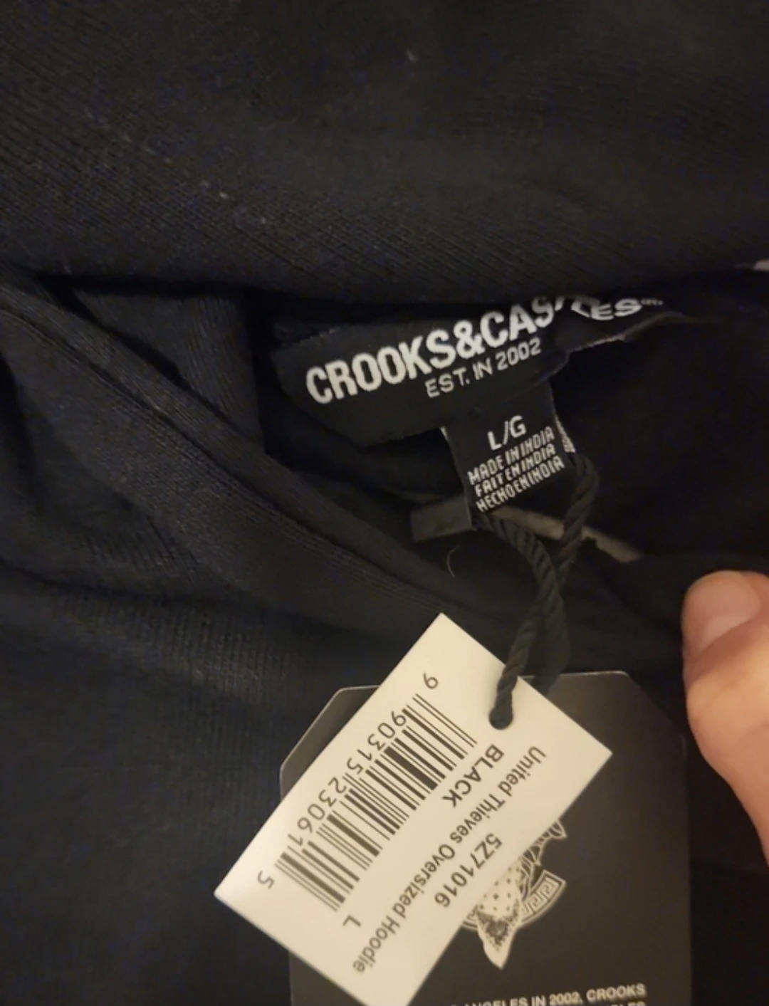 Crooks & Castles Men's Black Crewneck Hoodie UTOA Size L NWT - photo 4