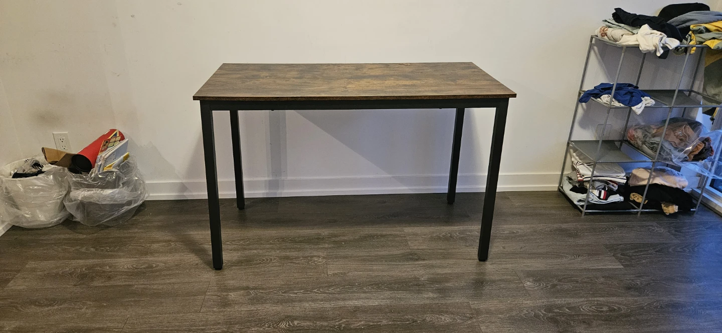 Rustic Wood Dining Table with Black Metal Legs