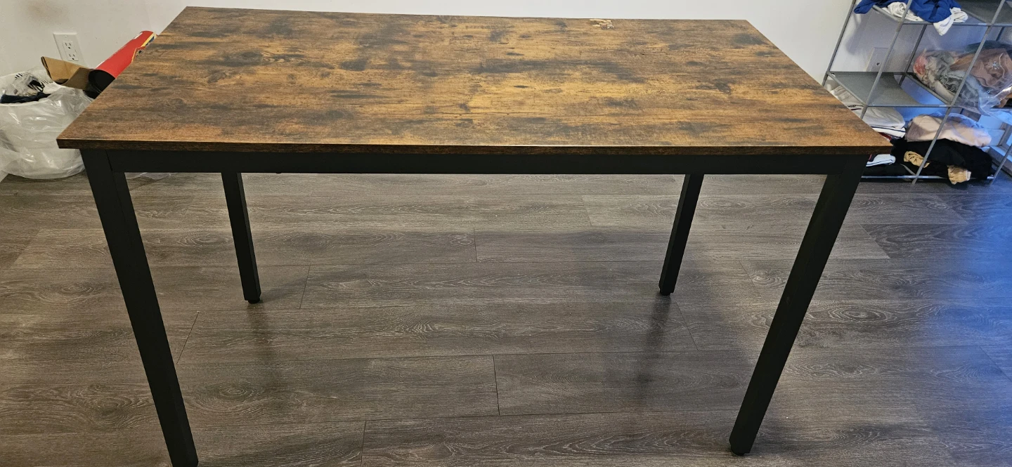 Rustic Wood Dining Table with Black Metal Legs - photo 3