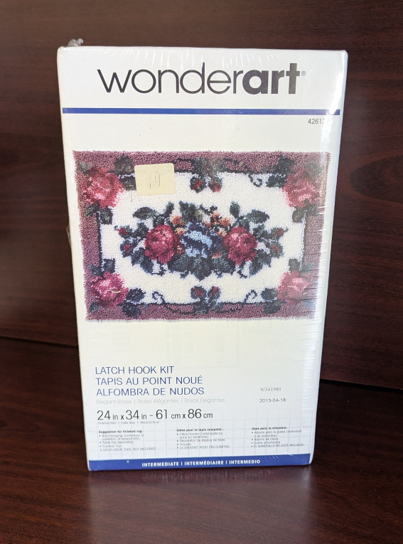 Elegant Roses Latch Hook Kit Rug Wall Hanging 24”X34” WonderArt