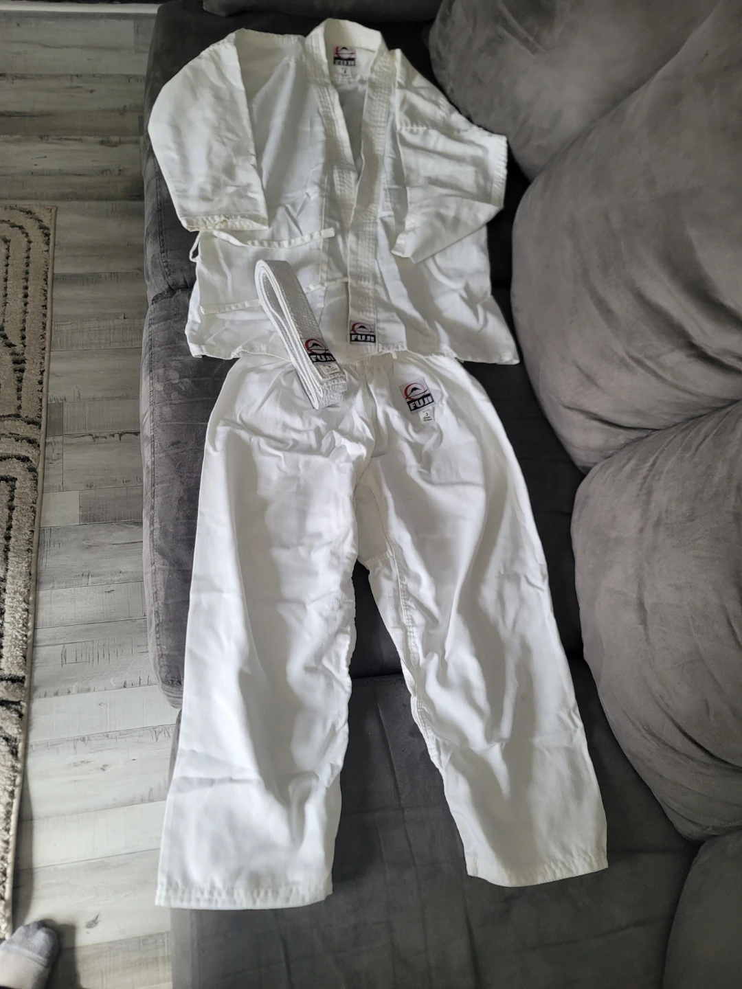Fuji White Karate Gi Uniform with Belt - Size 3