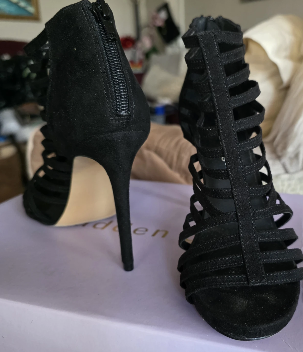 Madden Girl Black Strappy Heels