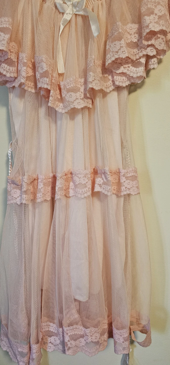 Pink Lace Tulle Babydoll Lingerie - photo 2