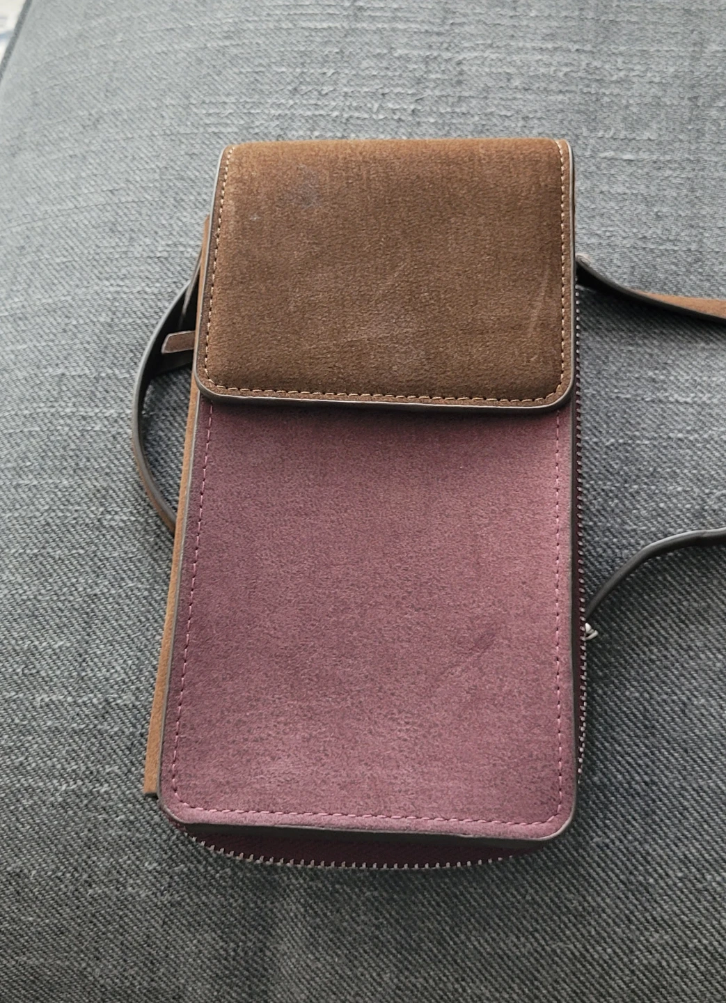 Purple and Brown Crossbody Phone Bag