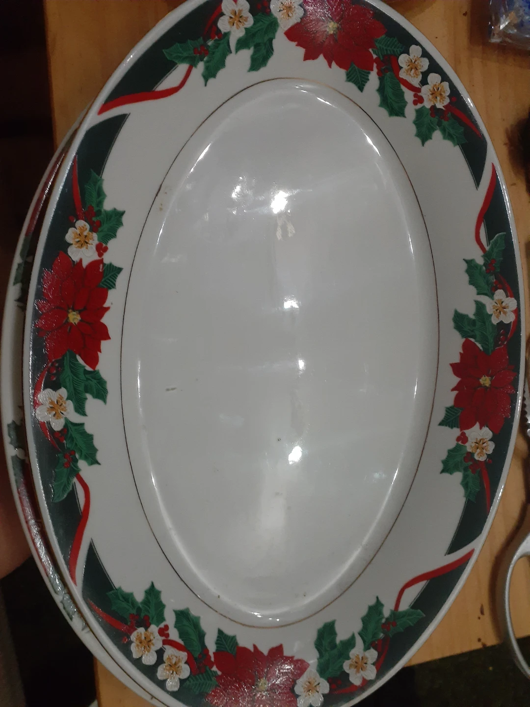 Christmas Poinsettia Plates and Serving Platter - photo 4