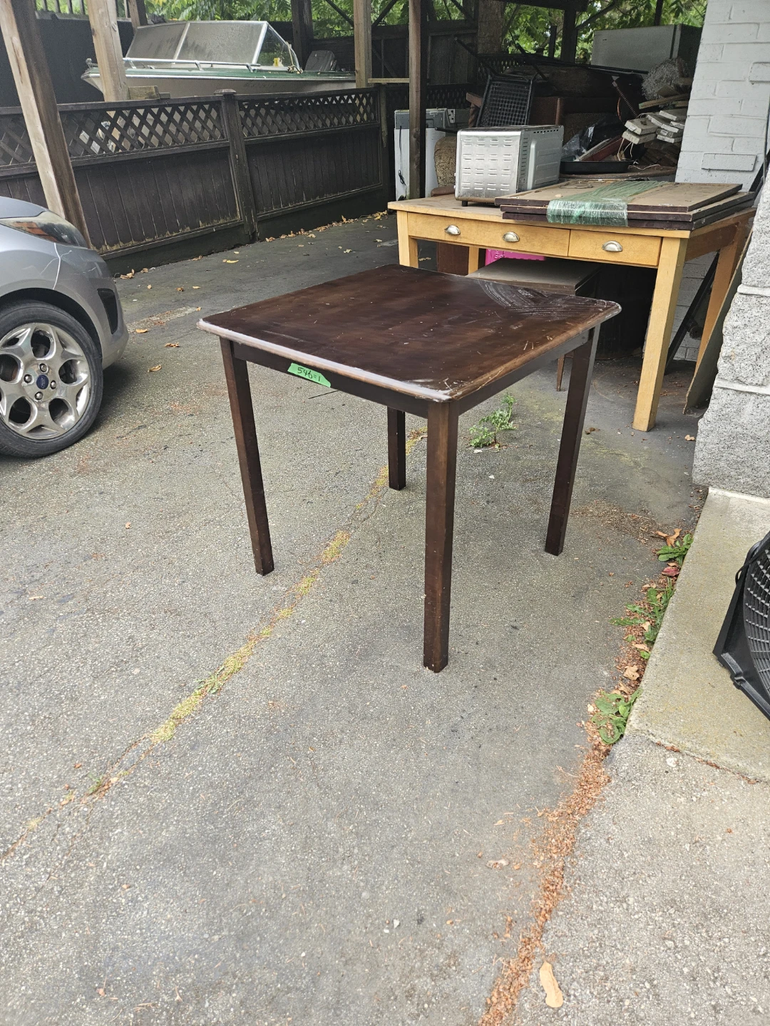 Dark Wood Square Side Table - photo 2