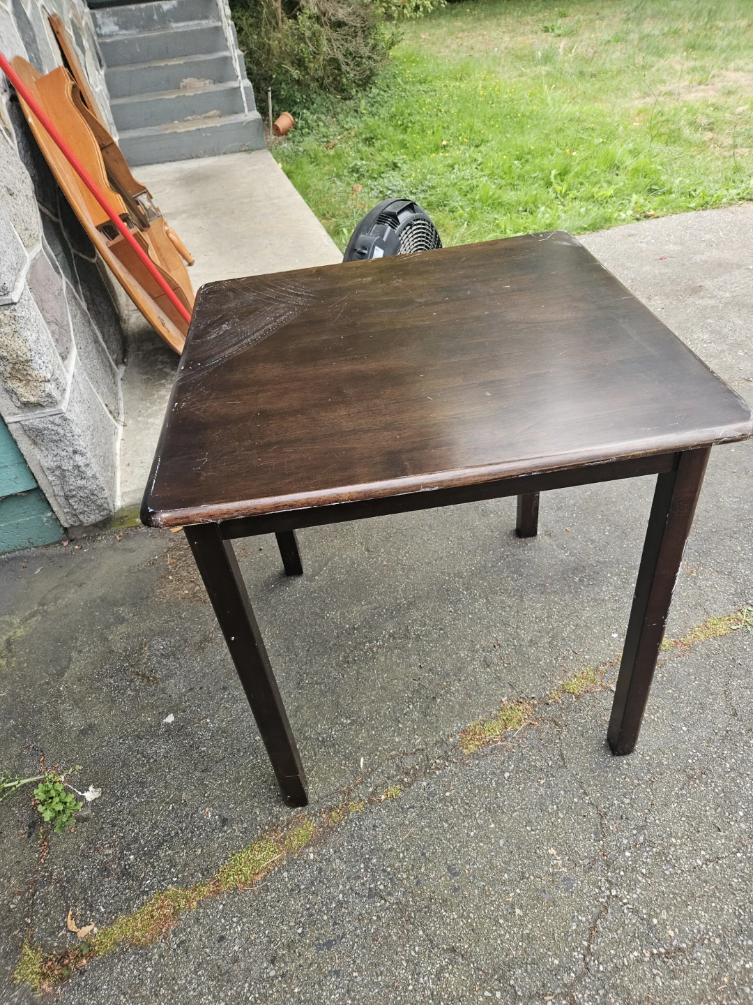 Dark Wood Square Side Table - photo 3