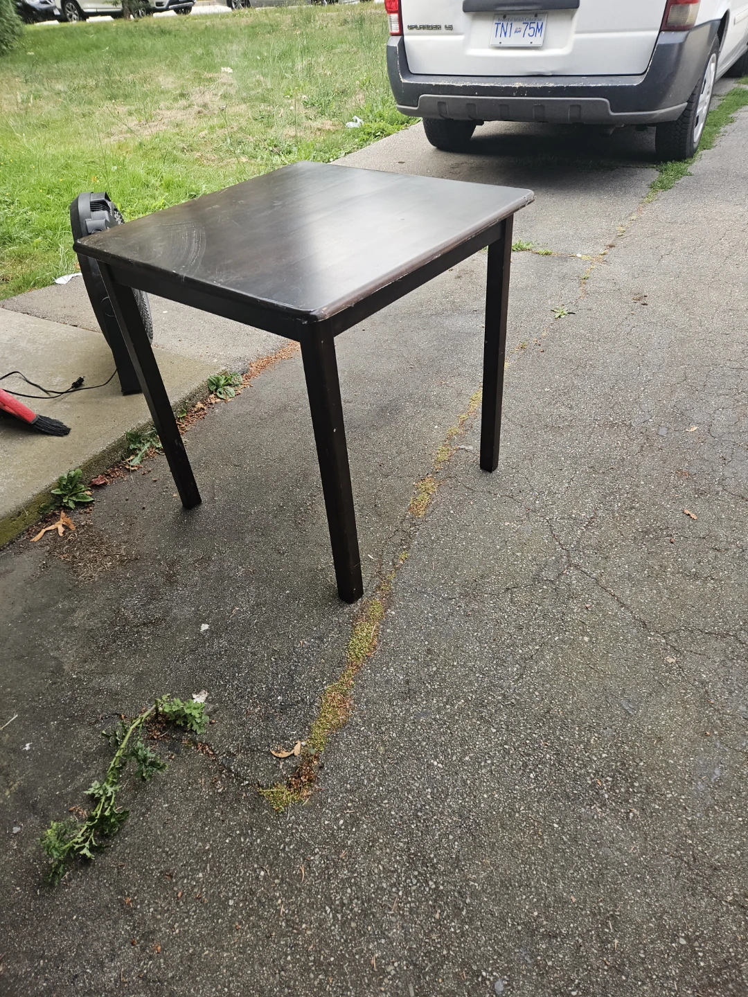 Dark Wood Square Side Table - photo 4