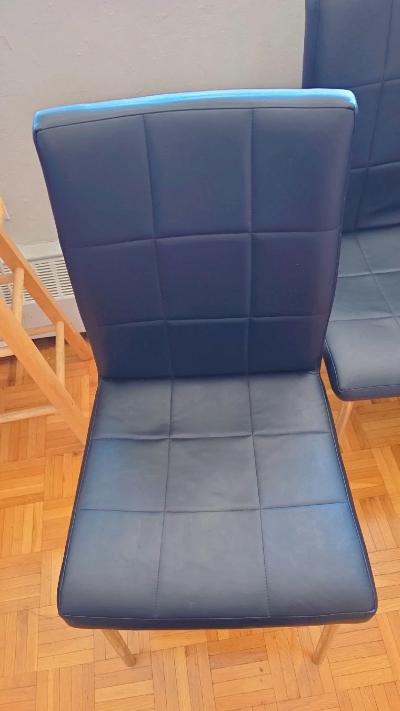 Set of 4 Black Faux Leather Dining Chairs - photo 2