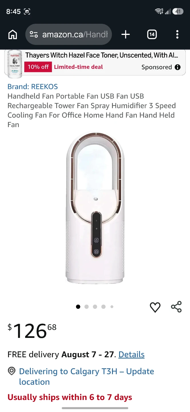 Portable Rechargeable Fan with Humidifier - photo 4