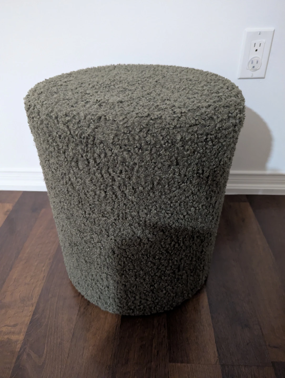 Fuzzy Stool - Olive Green