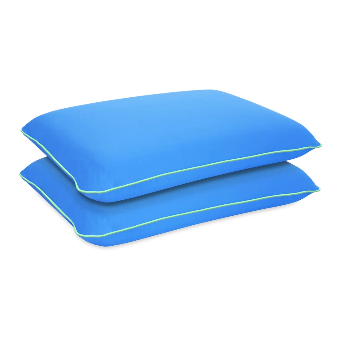 Imaginariu Blue Pillows with Green Trim (Set of 2)