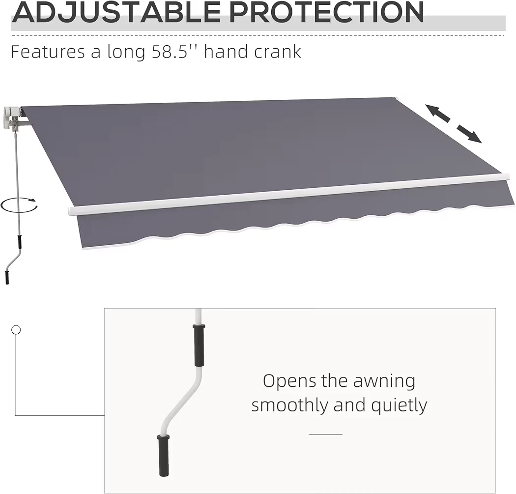 Grey Retractable Awning - 118.1" Wide - photo 2