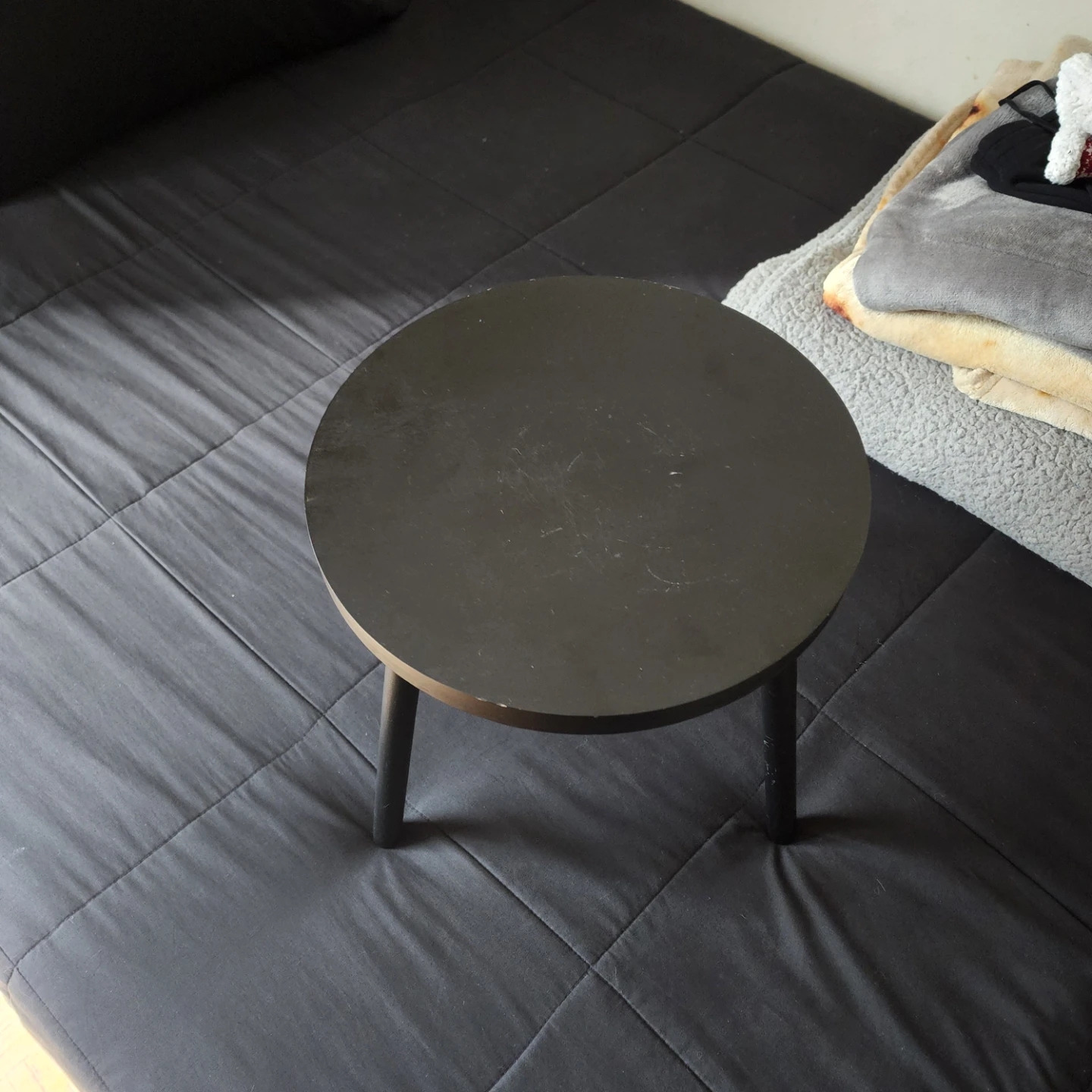 Black Round Side Table Stool - photo 2