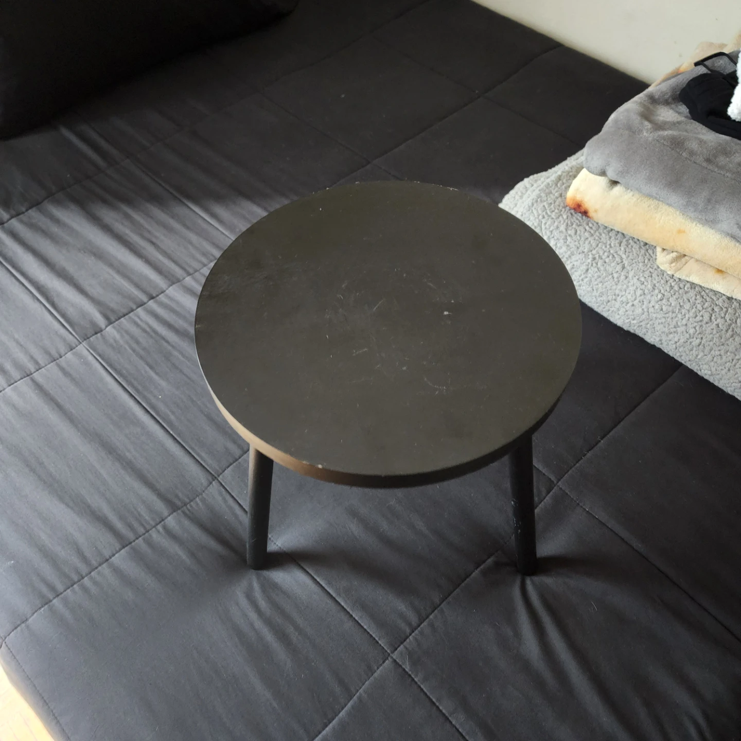 Black Round Side Table Stool - photo 3