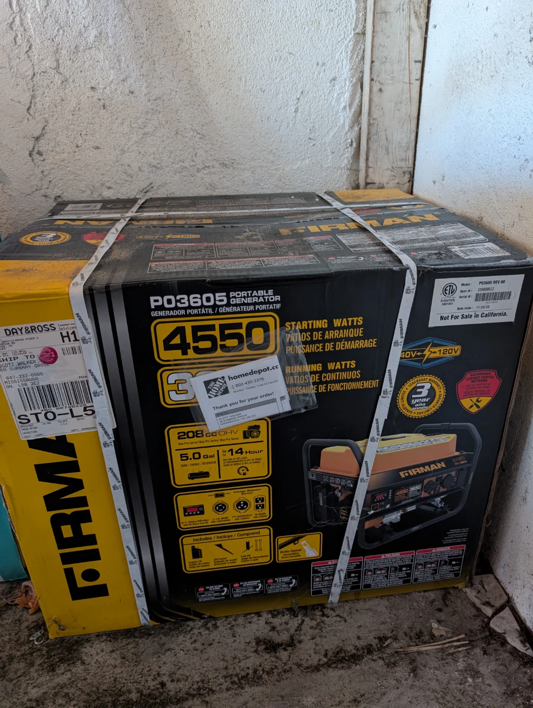 Firman P03605 4550 Starting Watts Portable Generator - photo 2
