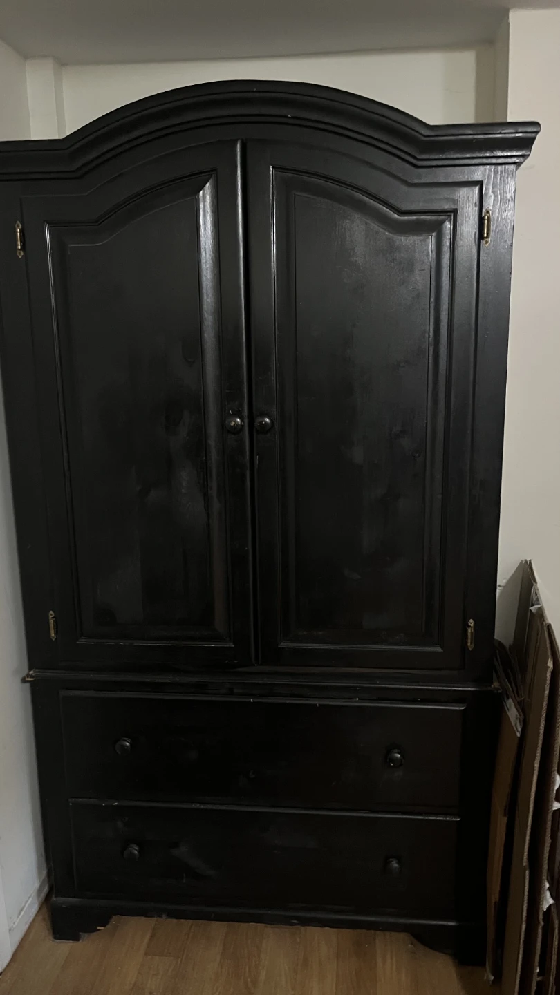 Black Armoire with Drawers - photo 2