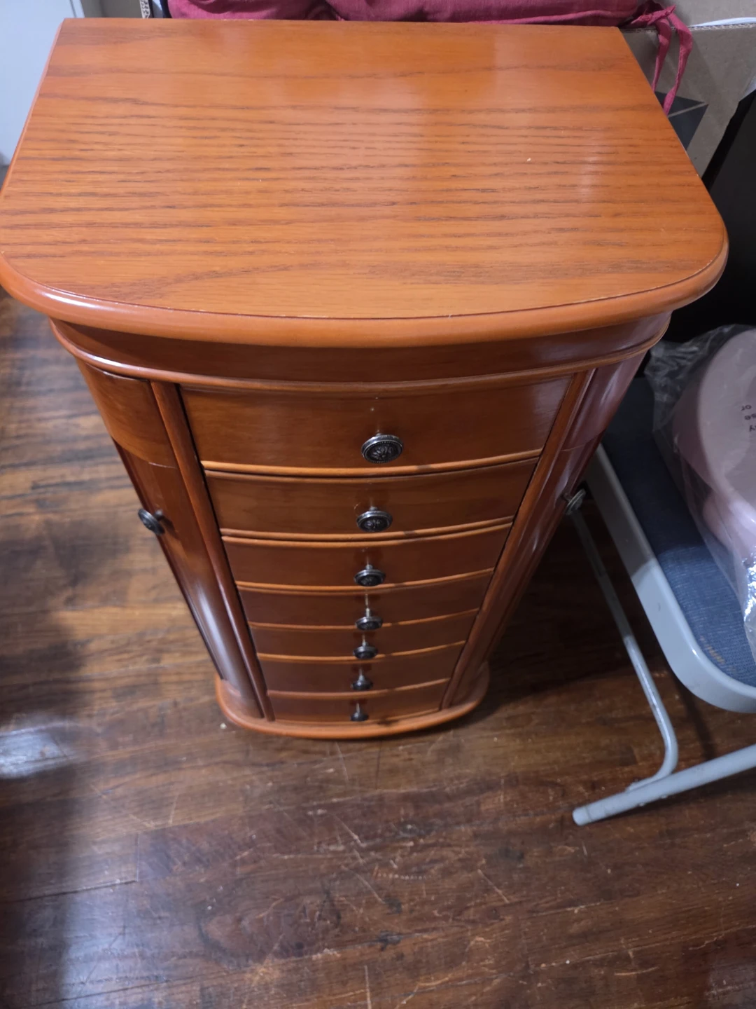 Wooden Jewelry Armoire with Drawers
