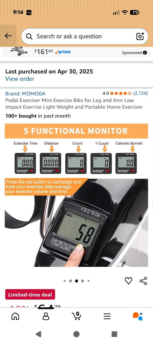 MOMODA Pedal Exerciser Mini Exercise Bike - photo 2