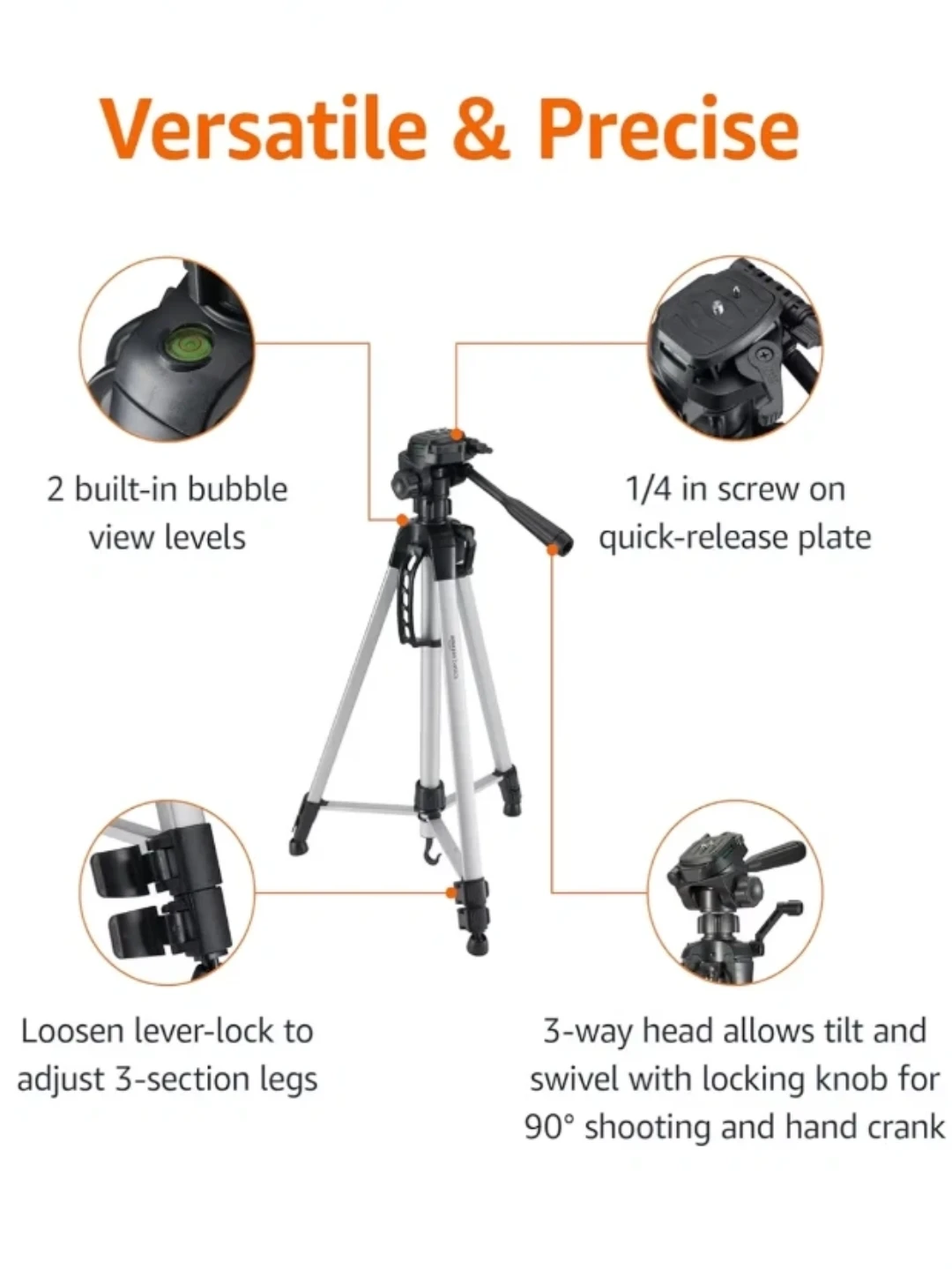 Amazon Basics Lightweight Tripod with Bag - photo 4