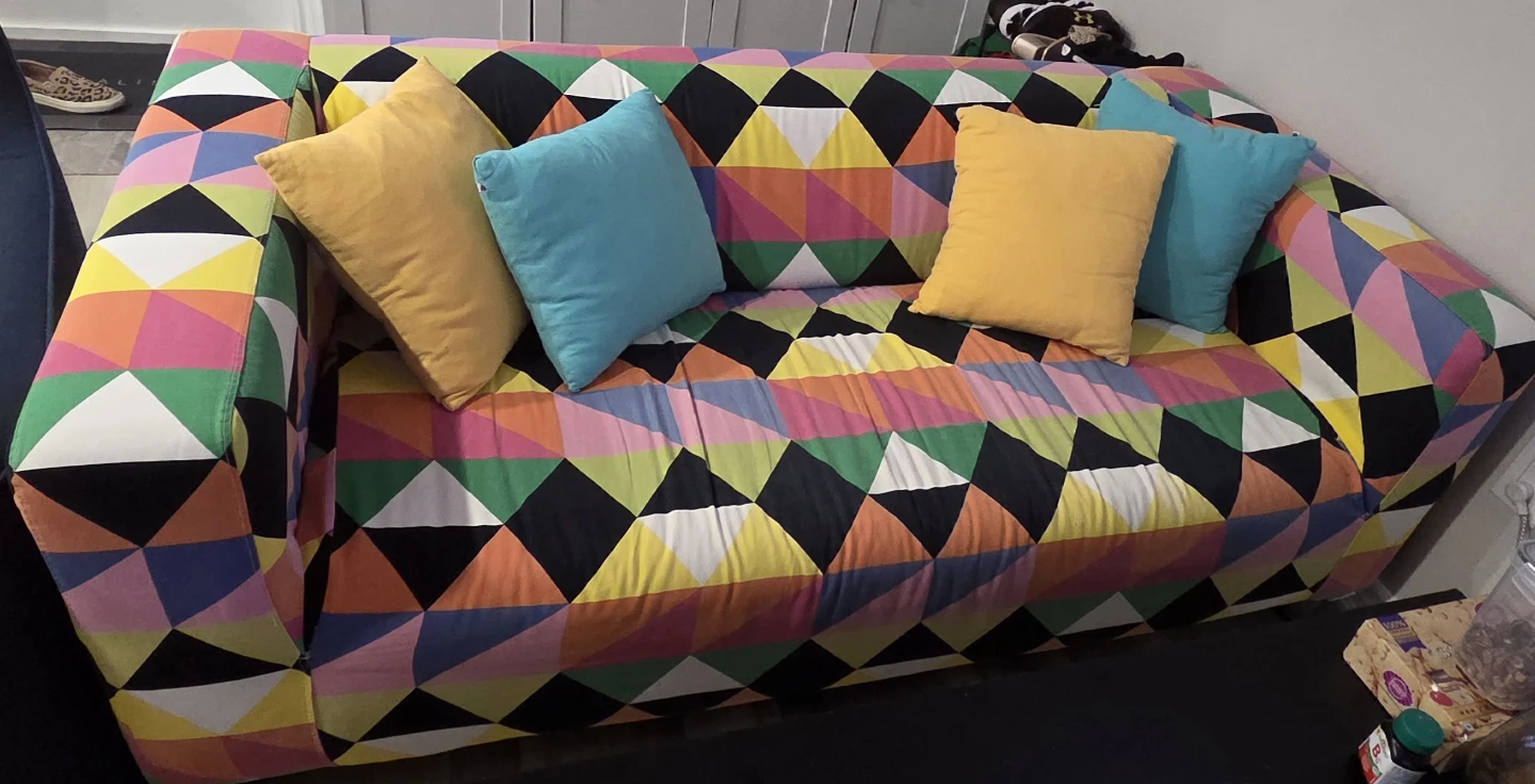 Vibrant Geometric Pattern Sofa Couch