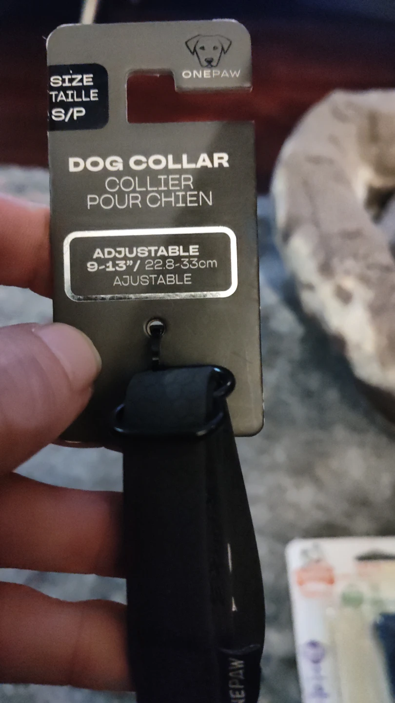 OnePaw Adjustable Black Dog Collar
