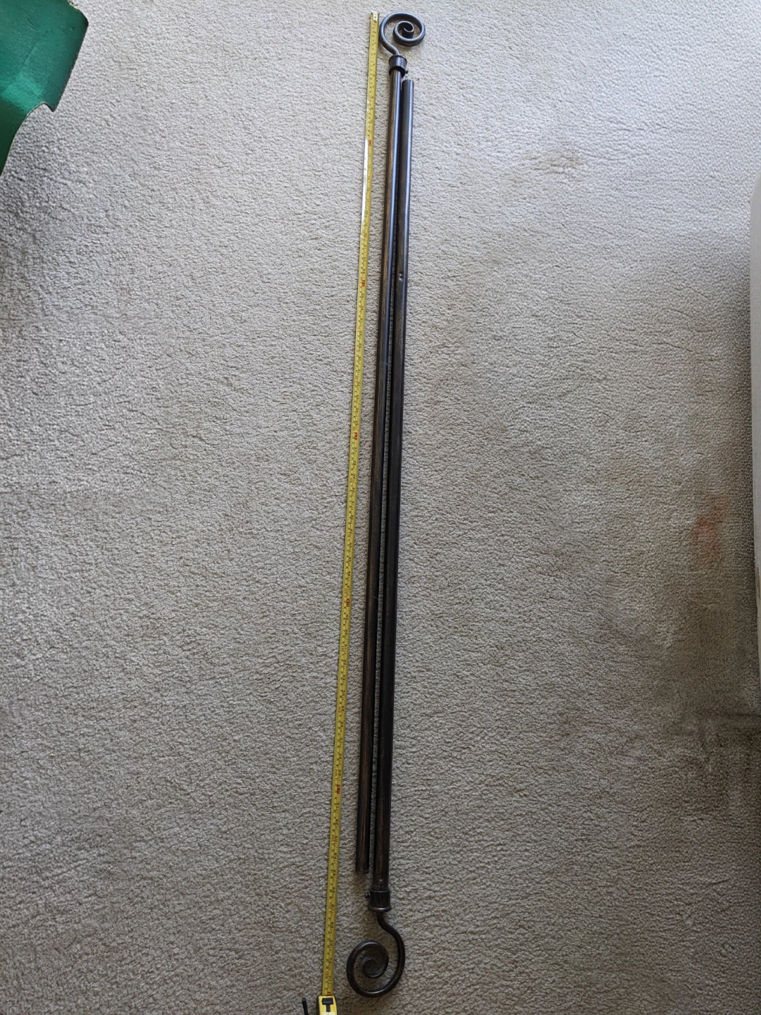Metal Curtain Rod with Scroll Finials (just the rod)