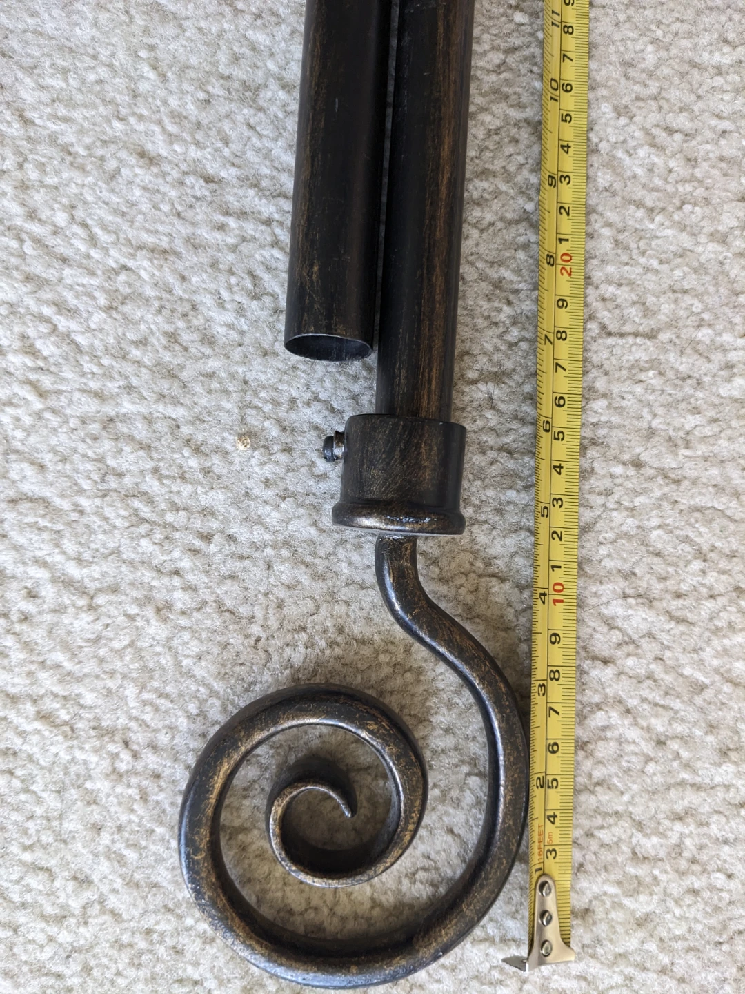 Metal Curtain Rod with Scroll Finials (just the rod) - photo 2