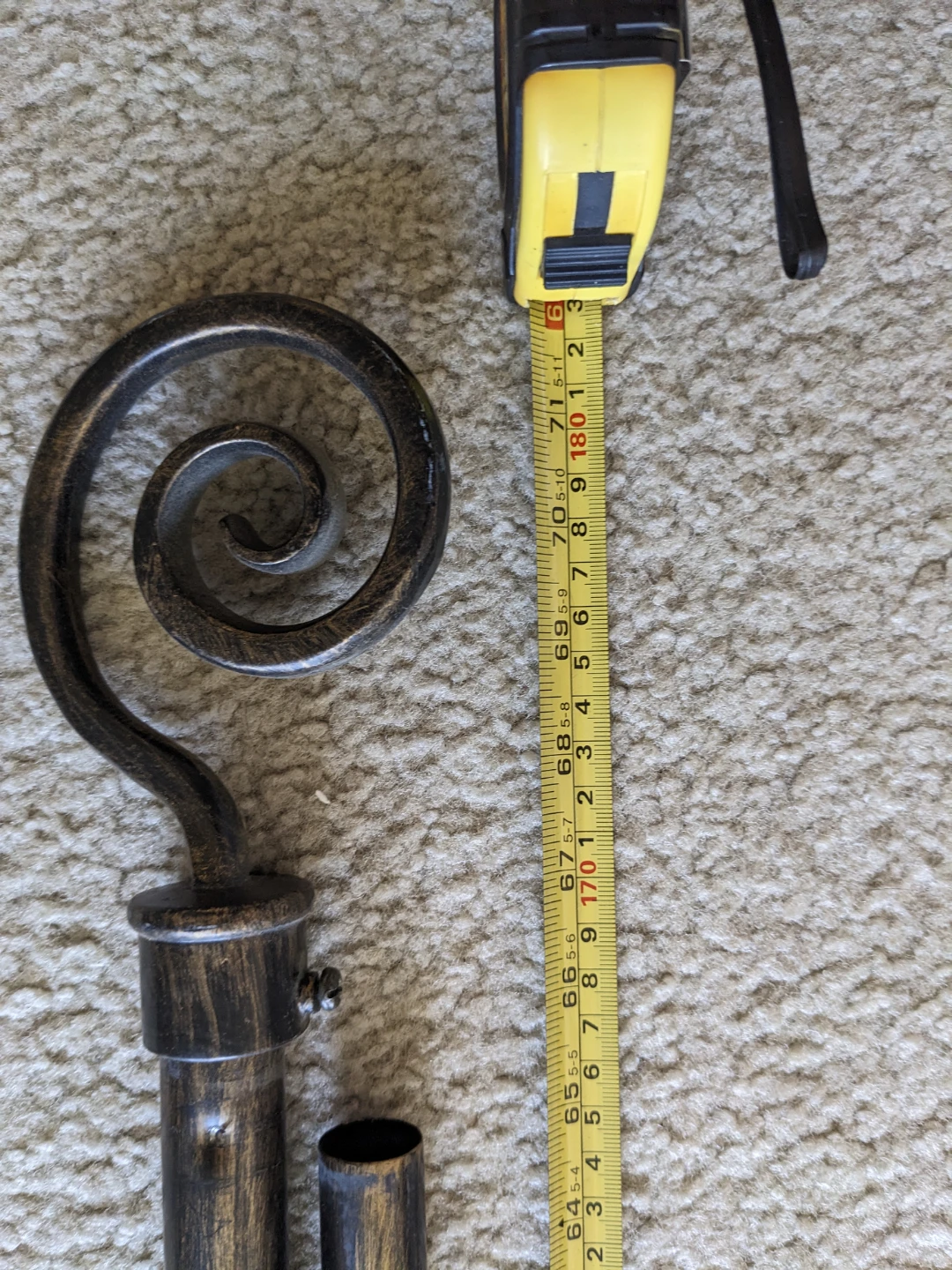 Metal Curtain Rod with Scroll Finials (just the rod) - photo 3
