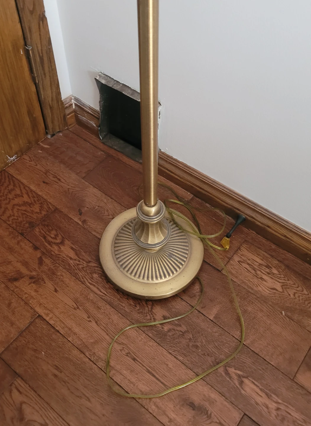 Brass Floor Lamp with Frosted Glass Shade - photo 4