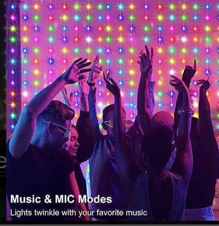 RGB Curtain String Lights with Remote Control - photo 2