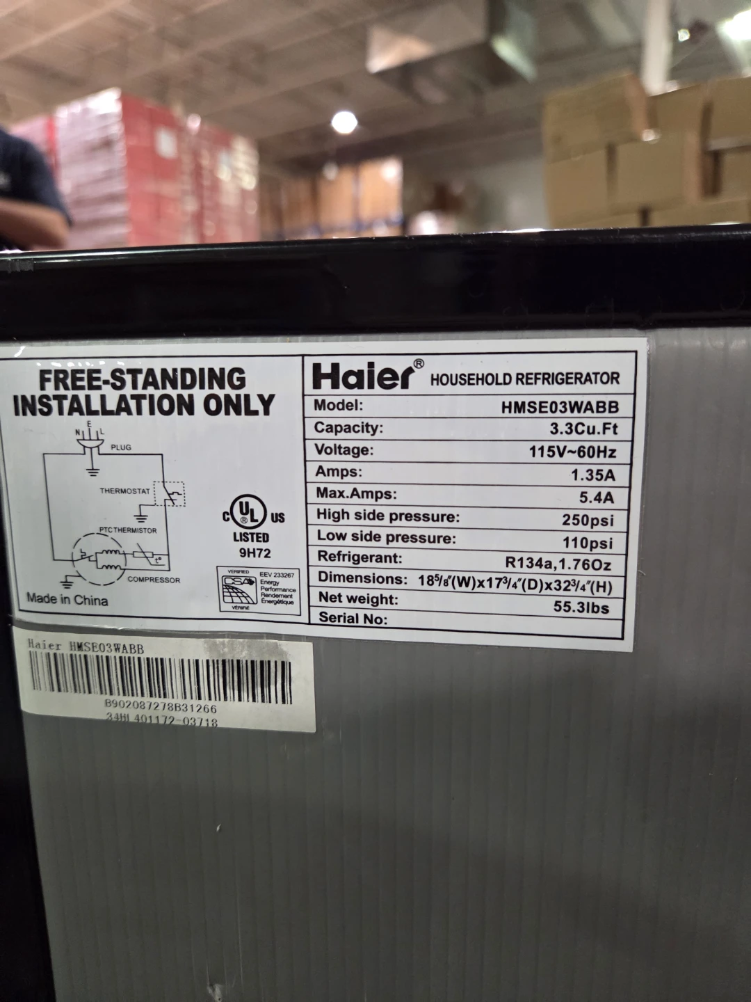 Haier HMSE03WABB Household Refrigerator - photo 5