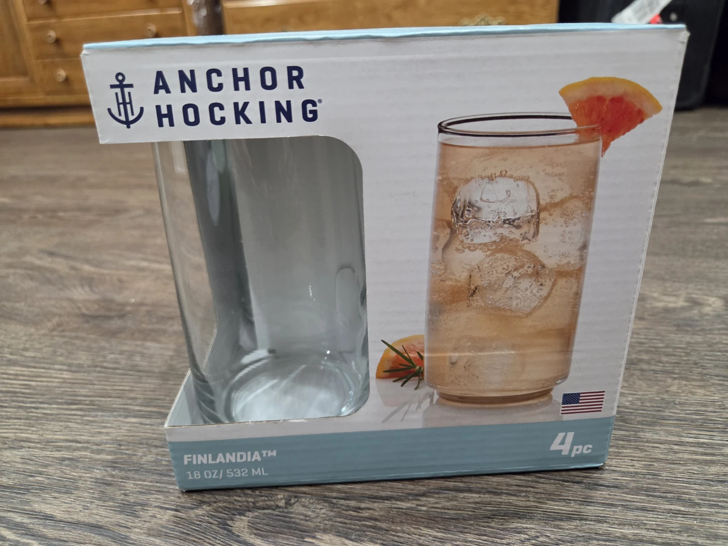 Anchor Hocking Finlandia 18oz Glass Tumblers - Set of 4