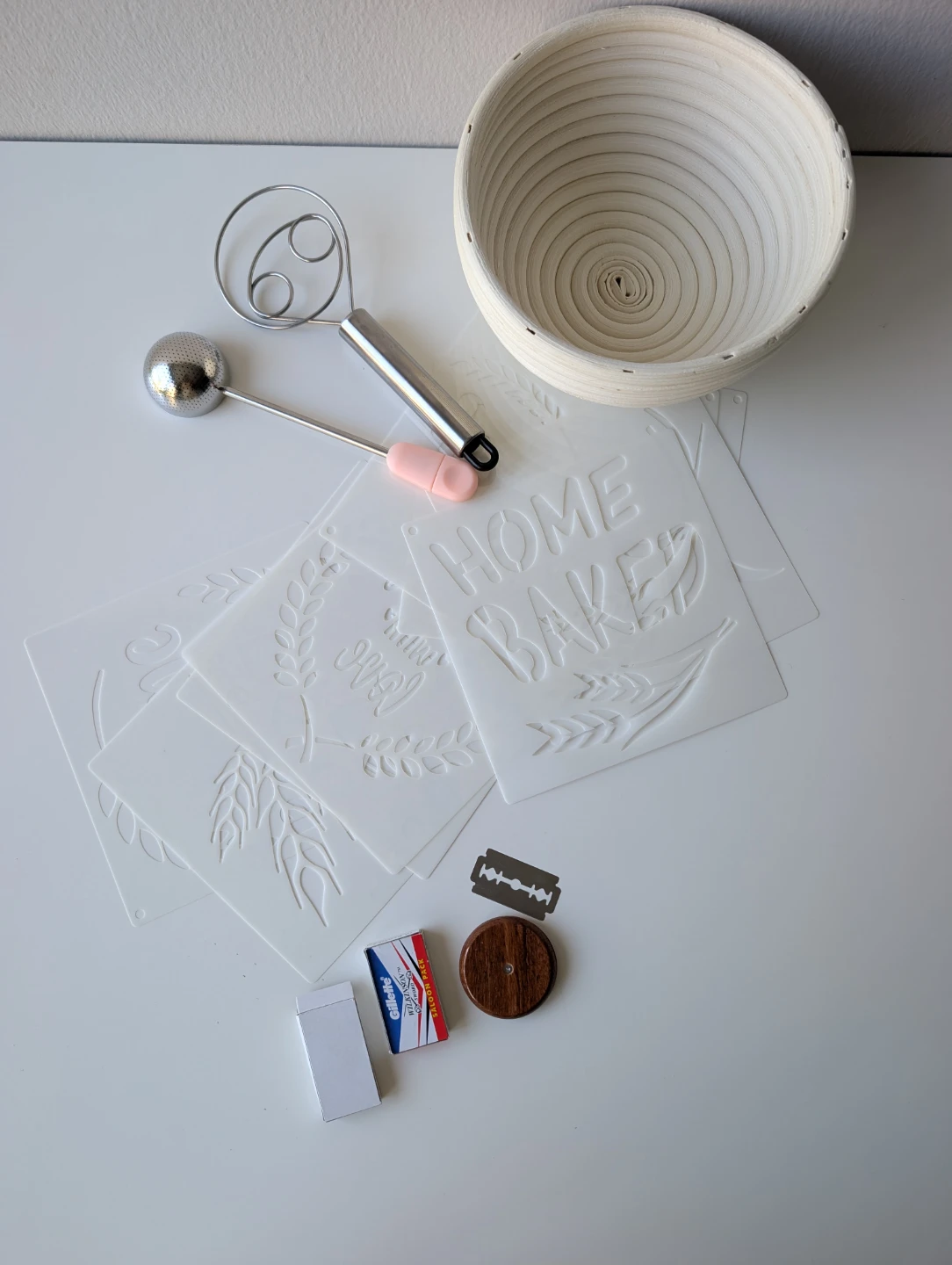 Sourdough Baking Kit with Banneton, Dough Whisk & Stencils