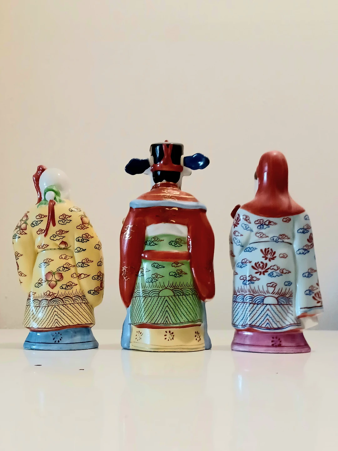 Handpainted Ceramic Fu Lu Shou Figurines - photo 4