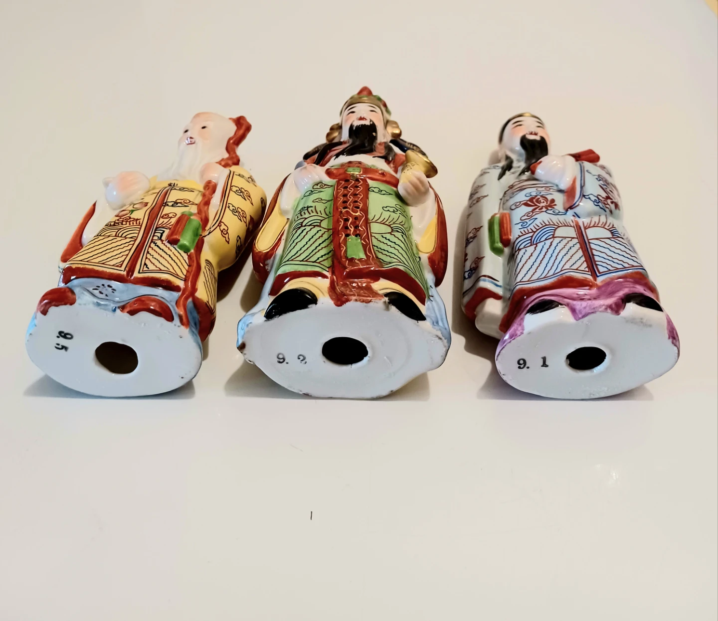 Handpainted Ceramic Fu Lu Shou Figurines - photo 5