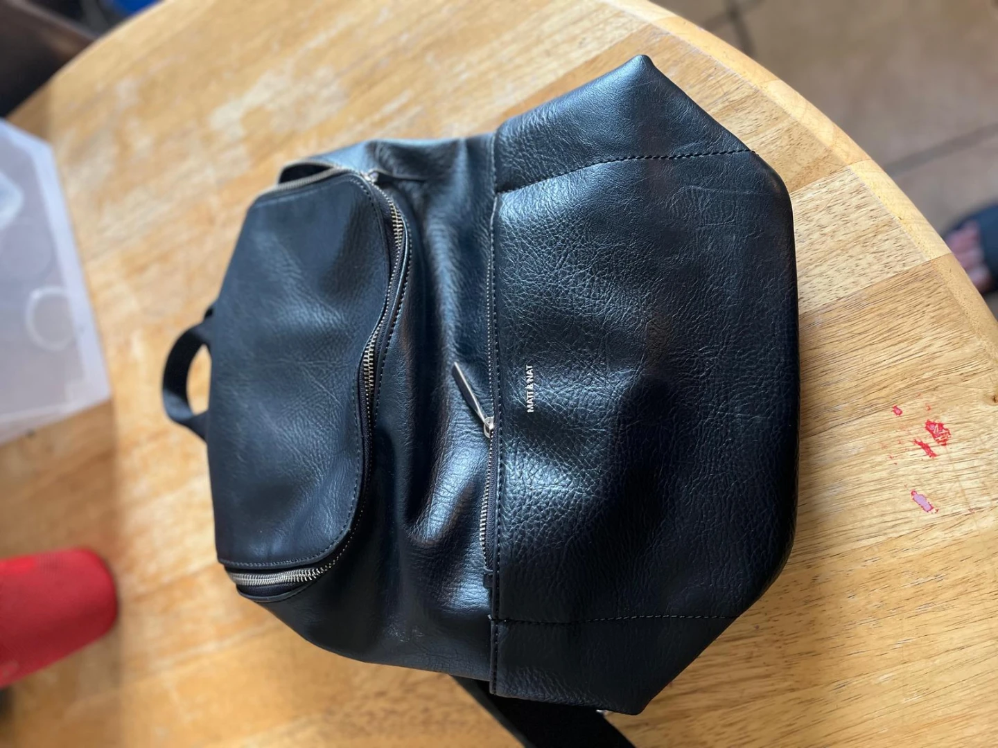 Matt & Nat Black Faux Leather Backpack