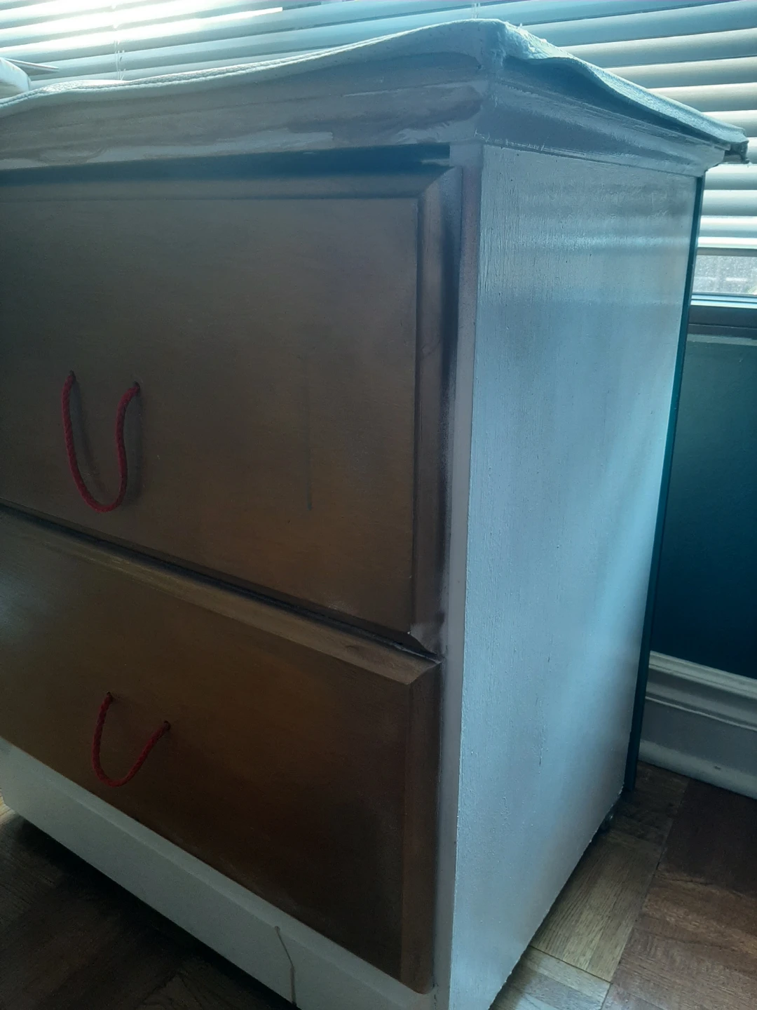 2-Drawer Side Table with Red Cord Handles - photo 2
